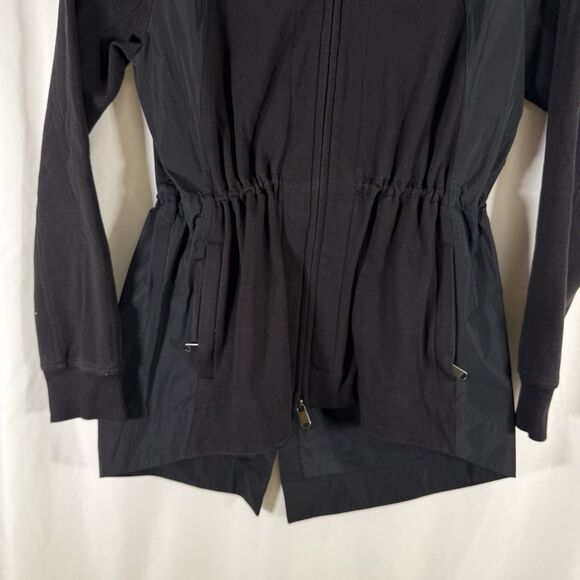 Athleta Triumph Hybrid Jacket Women's XXS Black Full Zip Hooded Pockets - Picture 3 of 12